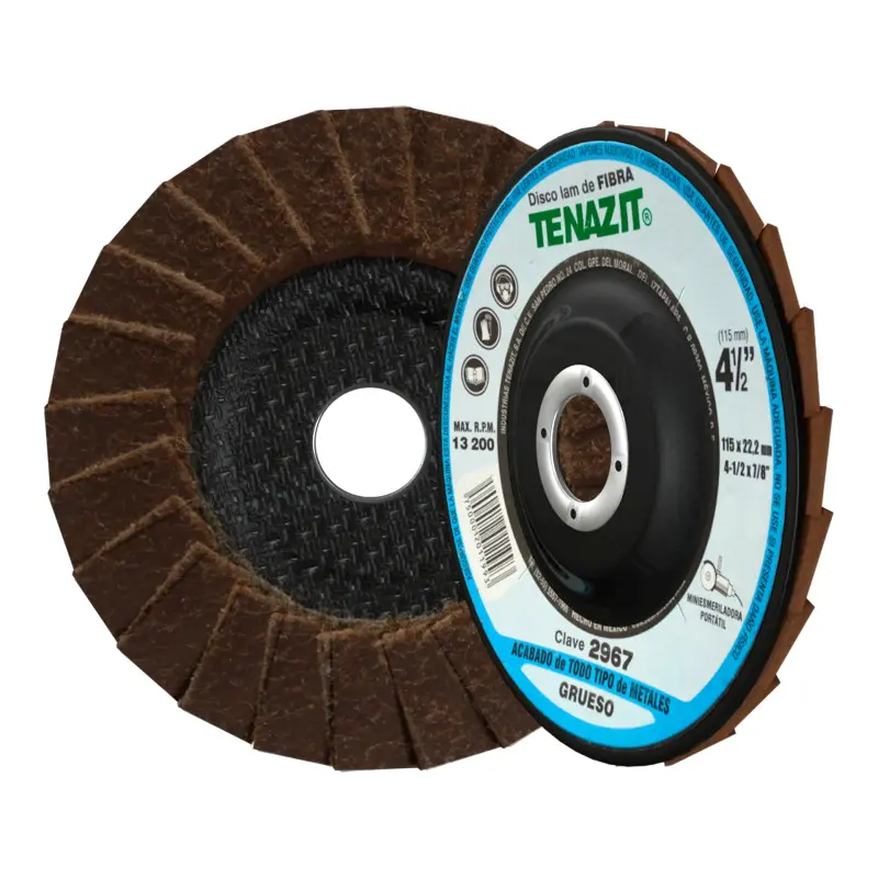 Disco laminado de fibra grano grueso 4 1/2" x 7/8" 2967 Tenazit 