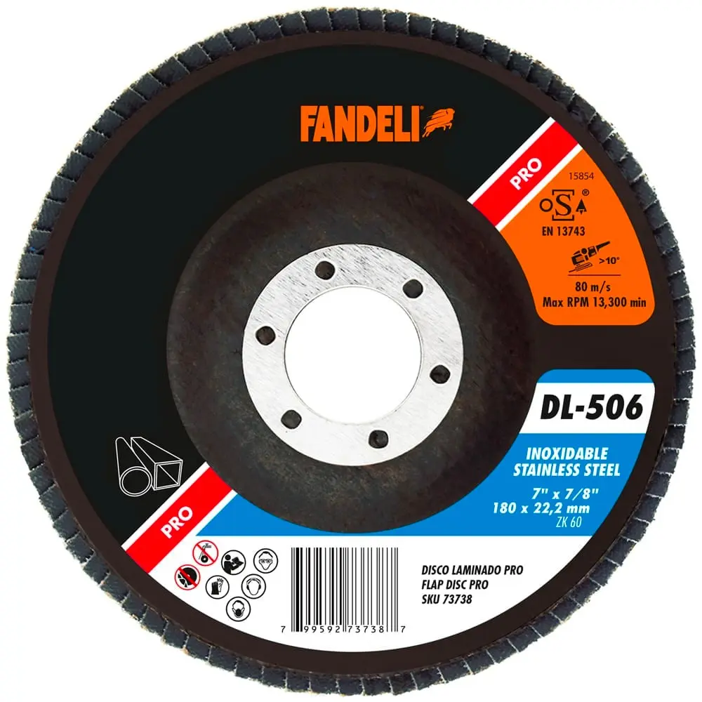 Disco Laminado Fandeli DL-506 Z-60 INOX PRO 7" x 7/8"​ 