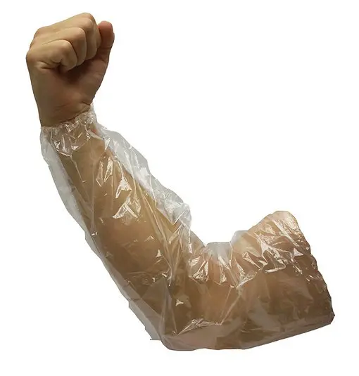 Mangas Desechables de Polietileno Transparente – 18” con Elástico en Ambos Extremos | Paquete con 100 Piezas  10-2009-C