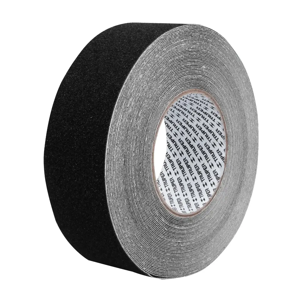 Cinta Antiderrapante Negra 2¨ x 18 m con Abrasivo – Truper 101444 