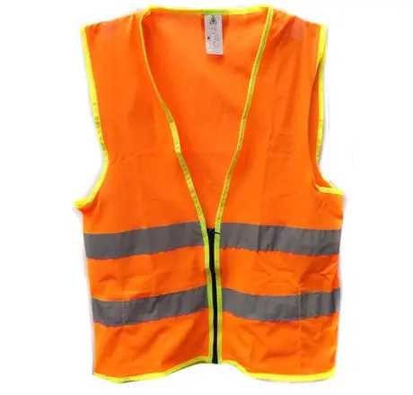 CHALECO NARANJA DE TELA C/MALLA Y REFLECTIVO C/BOLSAS 98-2900-O