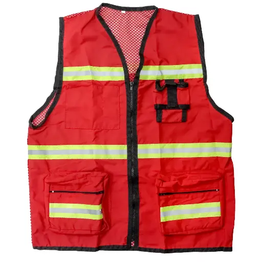 CHALECO TIPO GEOLOGO C/JERSY Y REF TEX BICOLOR ROJO 