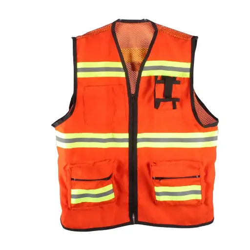 CHALECO TIPO GEOLOGO C/REFLEJANTE BICOLOR NARANJA