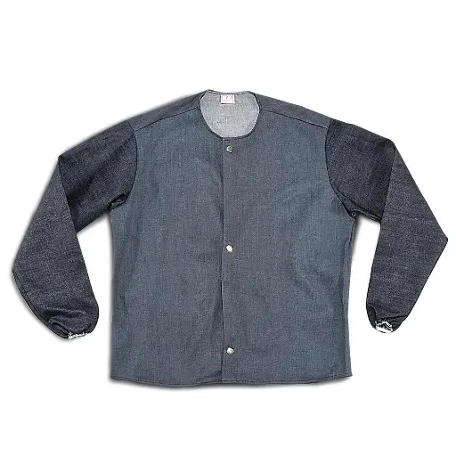 [CHAQUETIN] Chaquetín de Mezclilla para Soldador Manga Larga con Puño Elástico y Broches Metálicos 