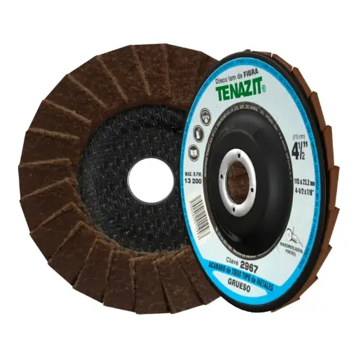 [0288-0035] Disco laminado de fibra grano grueso 4 1/2" x 7/8" 2967 Tenazit 