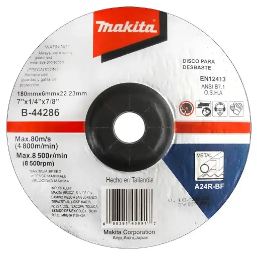 [0284-0059] Disco Desbaste Metal Makita 44286 Profesional 7" x 7/8¨