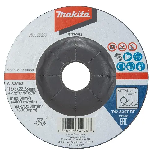 [0279-0157] Disco Corte Metal Makita 83593 Profesional 4 1/2" B-44127