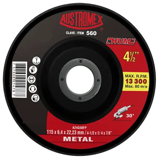 [0284-0064] Disco desbaste metal 4 1/2" x 1/4" x 7/8" 560 Austromex HUM 