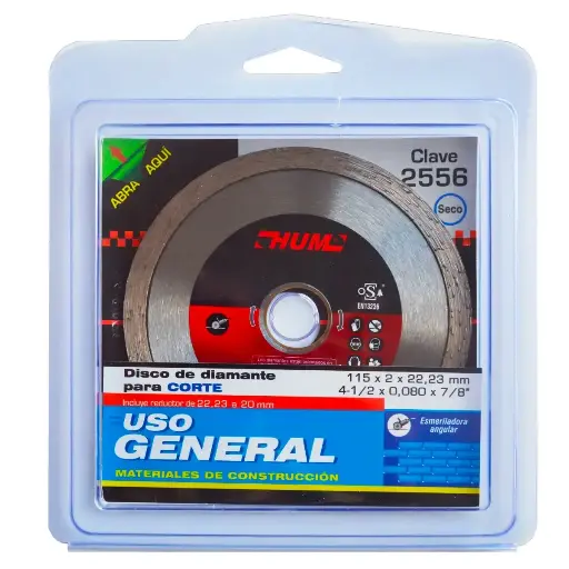 [0285-0101] Disco Corte Diamante Austromex 2556 HUM Rin Continuo 4 1/2" x 0.080" x 7/8"​ 