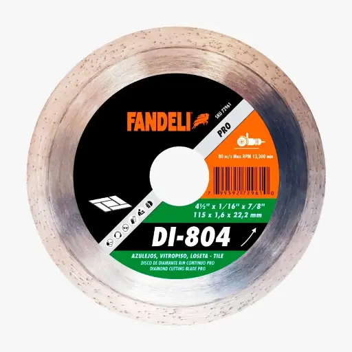 [0285-0210] Disco diamante rin continuo 4 1/2" x 7/8" DI-804 Fandeli Pro 