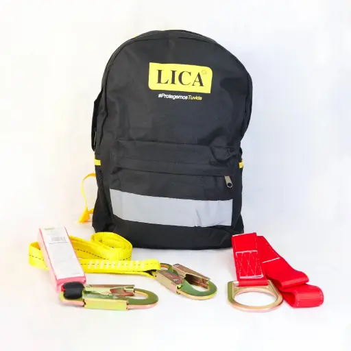 [LICAKIT] Kit Anticaídas LICA-KIT – Arnés, Línea de Vida con Amortiguador y Punto Fijo 