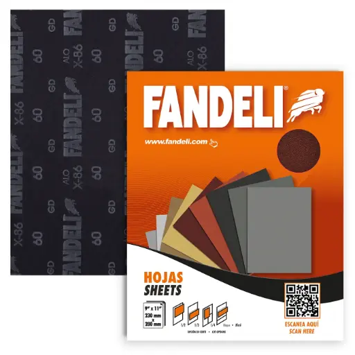 [0449-0016] Lija Esmeril Fandeli X-86 Grano 60 9" x 11" 
