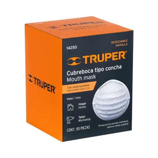 [TR14250] MASCARILLA TIPO CONCHA TRP  BX C/50