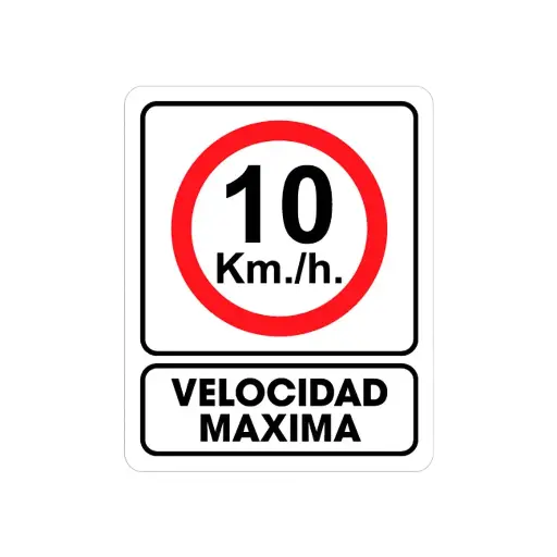 [TS0250] Señalamiento 10 KM/H MAX 25 X 35CM