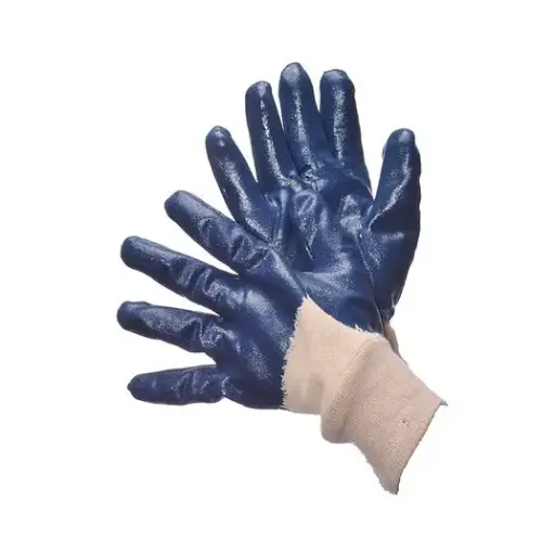 [966120FP] Guante Industrial de Nitrilo Azul Totalmente Recubierto con Puño Tejido  96-6120FP 