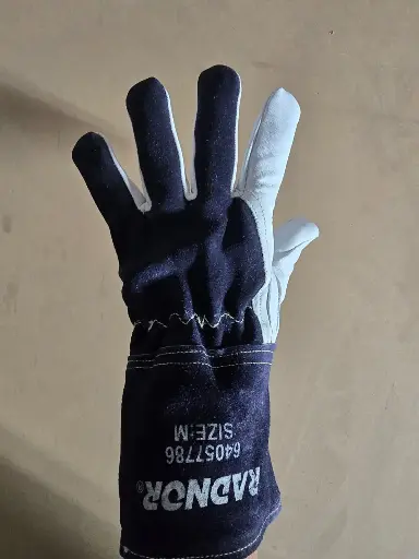 Guante Soldador Mig/Tig Palma Cabra Dorso Res con Forro Radnor 64057788 