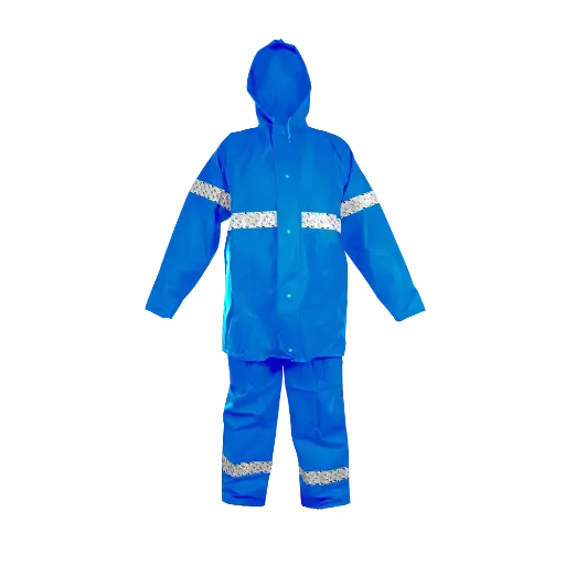 [1821AZCR-XL] Impermeable Reflectante Azul 2 Piezas con Cinta Reflejante – JYRSA DD-1821AZCR  XL