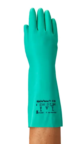 Guante Largo 13'' Nitrilo Verde Ansell Solvex 37-175