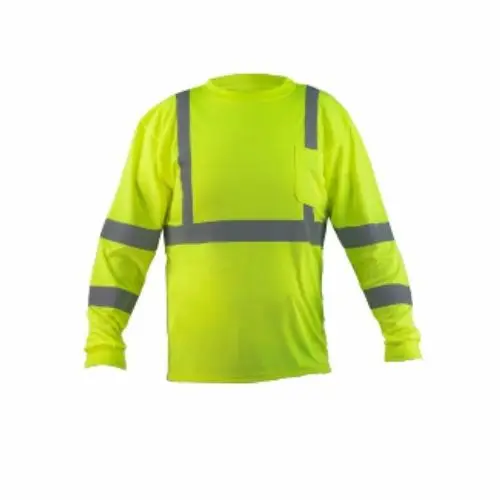 Camiseta Manga Larga Visibilidad Clase III Verde con Cintas Reflectantes 95-3501-G