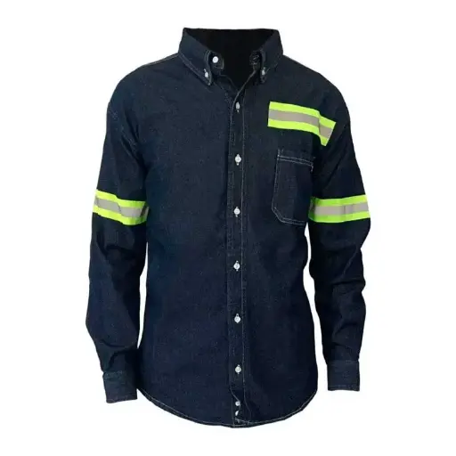CAMISA MEZCLILLA M/LARGA P/SOLDADOR C/REFLEJANTE 
