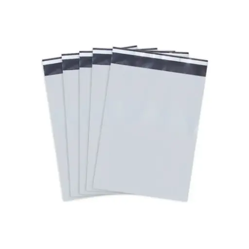 [PM1215] Sobre de Polietileno Opaque Blanco 12" x 15.5" + 2" Solapa Adhesiva – 2.0 mil Caja 500 piezas